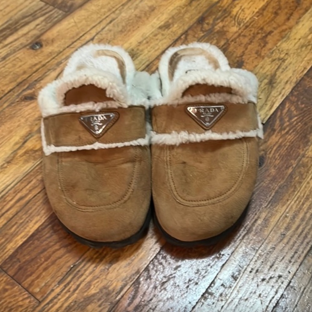 PRADA shearling slipper size 38